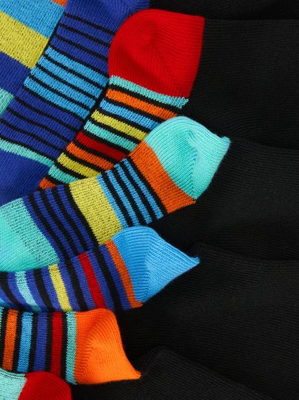 John Lewis Kids' Cotton Rich Ankle Socks, Pack of 7, Black - view 2, Black