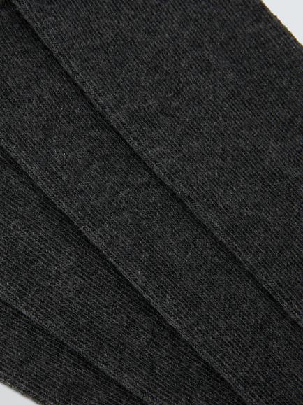 John Lewis Kids' Cotton Rich Knee High Socks, Pack of 5, Charcoal - view 2, Charcoal