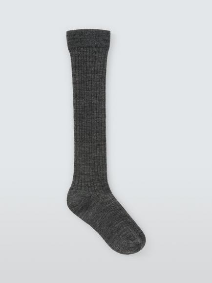 John Lewis Kids' Wool Rich Knee High Socks, Pack of 3, Charcoal, Charcoal