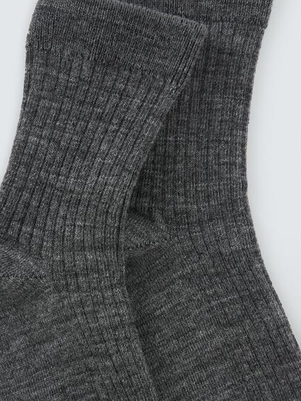 John Lewis Kids' Wool Rich Ankle Socks, Pack of 3, Charcoal - view 2, Charcoal