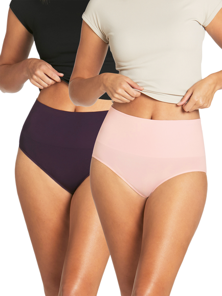 Ambra Seamless Smoothies Light Control Full Briefs, Pack of 2, Indigo/Pink, Indigo/Pink