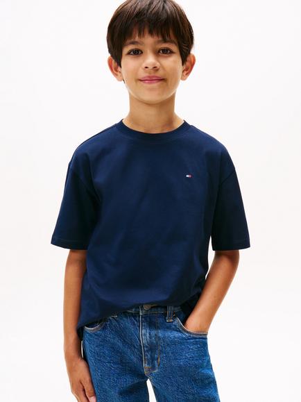 Tommy Hilfiger Kids' Essential Archive Short Sleeve T-Shirt, Navy, Navy