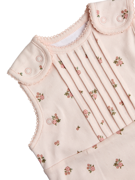 JoJo Maman Bébé Pointelle Floral Baby Sleeping Bag, 1 Tog, Light Pink - view 2, Light Pink