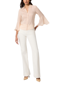 PAIGE Jasmeet Stripe Pure Silk Blouse, Cream - view 2, Cream