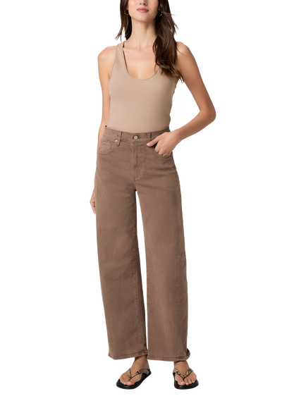 PAIGE Arellia Skimmer High Rise Barrel Leg Jeans, Vintage Canewood, Vintage Canewood