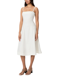 PAIGE Pippa Sleeveless Denim Midi Dress, White - view 2, White
