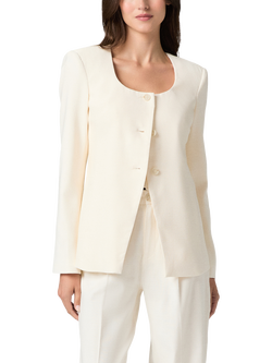PAIGE Edina Scoop Neck Blazer, White, White