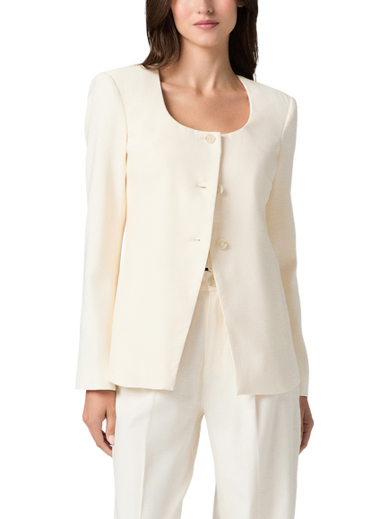 PAIGE Edina Scoop Neck Blazer, White, White
