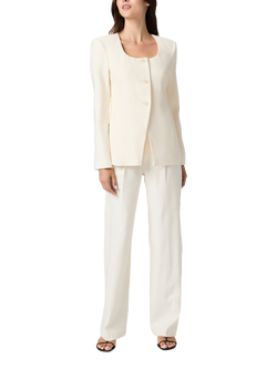 PAIGE Edina Scoop Neck Blazer, White - view 2, White