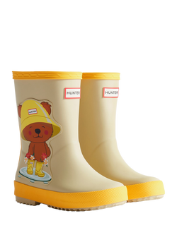 Hunter Kids' Bear First Classic Wellington Boots, Yellow Multi, Yellow Multi