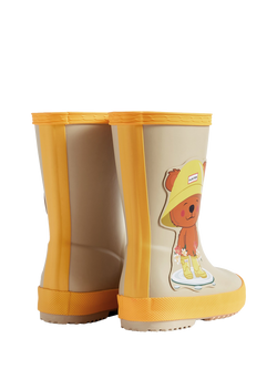 Hunter Kids' Bear First Classic Wellington Boots, Yellow Multi - view 2, Yellow Multi