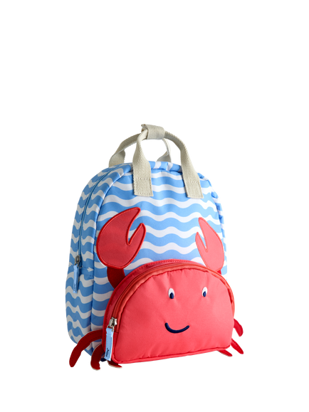 JoJo Maman Bébé Kids' Crab Appliqué Backpack, Mid Blue, Mid Blue
