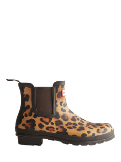 Hunter Original Chelsea Leopard Print Boots, Brown, Brown
