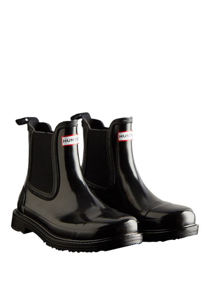 Hunter Commando Gloss Chelsea Boots, Black - view 2, Black