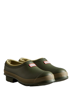 Hunter Gardener Clogs, Dark Olive/Clay - view 2, Dark Olive/Clay
