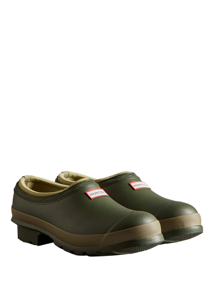 Hunter Gardener Clogs, Dark Olive/Clay - view 2, Dark Olive/Clay