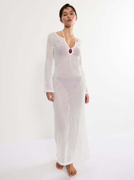Triumph Beach MyWear Crochet Maxi Dress, Silk White, Silk White