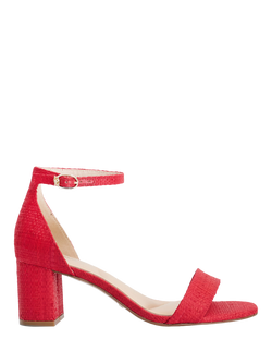 Dune London Melins Wide Fit Heeled Sandals, Red, Red