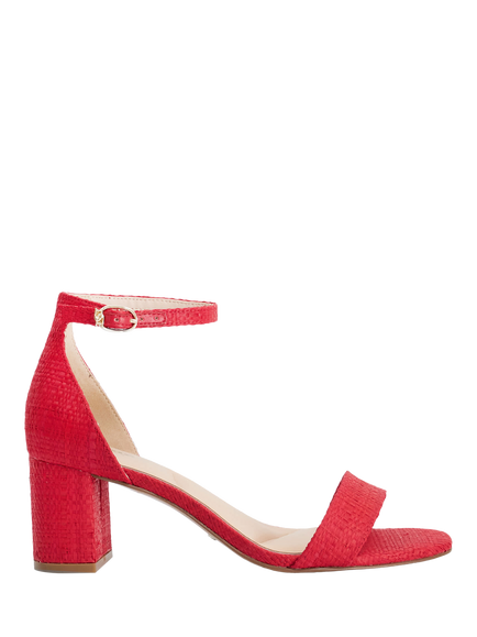 Dune London Melins Wide Fit Heeled Sandals, Red, Red