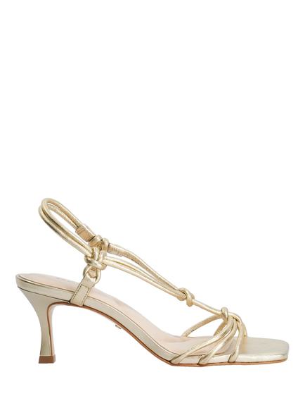 Dune London Matti Leather Stiletto Heel Strappy Sandals, Gold, Gold