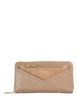 Dune London Kelbey Textured Zip Around Purse, Grey, Grey