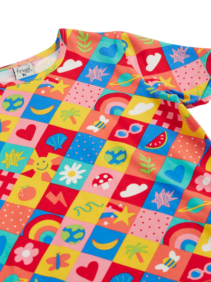 Frugi Kids' Bryher Summer Cotton T-Shirt, Favourite Things - view 2, Favourite Things