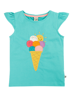 Frugi Kids' Harmony Circular Ice Cream T-Shirt, Pacific Aqua, Pacific Aqua