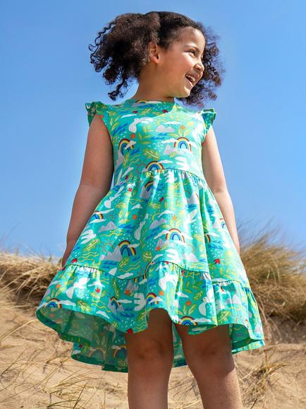 Frugi Kids' Olivia Skater Dress, Happy Hikes - view 2, Happy Hikes