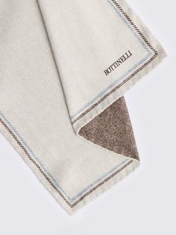 Moss Italian Silk Double Faced Pocket Square, Neutral - view 2, Neutral