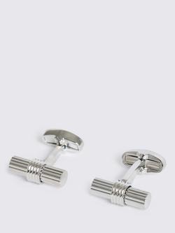 Moss Barrel Cufflinks, Silver, Silver