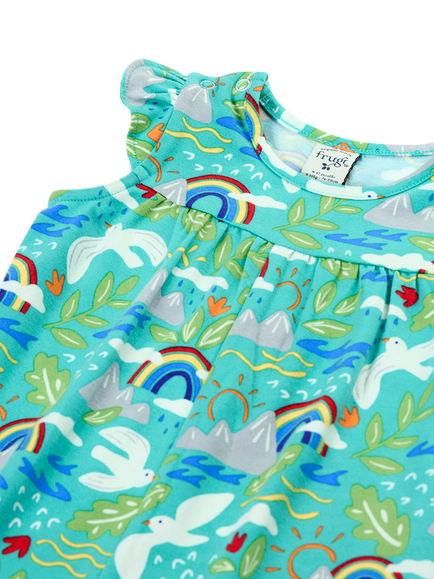 Frugi Baby Hallie Short Romper, Happy Hikes - view 2, Happy Hikes