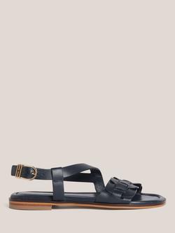 Hobbs Vera Leather Strappy Sandals, Navy, Navy