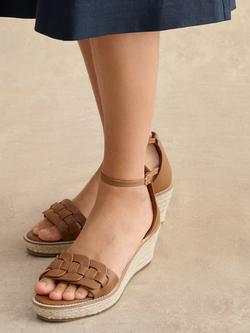 Hobbs Francis Woven Leather Espadrille Sandals - view 2, Tan/White