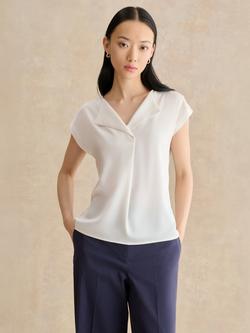 Hobbs Sylvie Satin Front Top, Ivory