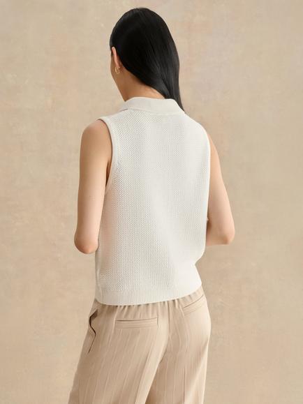 Hobbs Seaton Crochet Sleeveless Tank Top, Ivory - view 2, Ivory