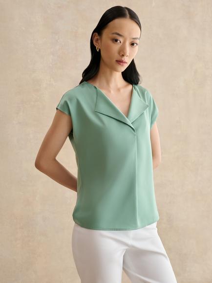 Hobbs Sylvie Satin Front Top, Seafoam Green