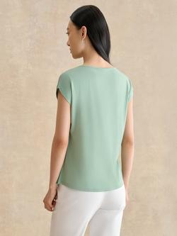 Hobbs Sylvie Satin Front Top - view 2, Seafoam Green