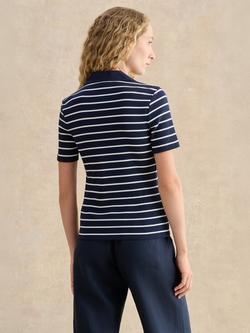 Hobbs Merle Ribbed Stripe Top, Navy/Ivory - view 2, Navy/Ivory