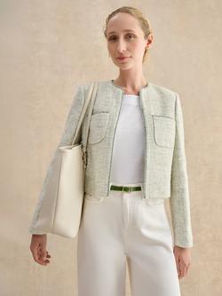 Hobbs Pauline Double Sided Leather Belt, Ivory/Green - view 2, Ivory/Green