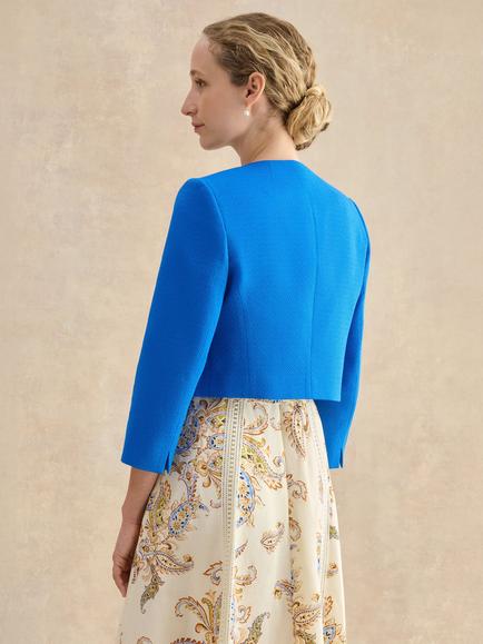 Hobbs Eliza Open Neck Jacket, Bright Pink - view 2, Azure Blue