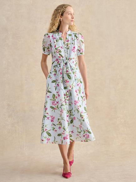 Hobbs Clarissa Floral Shirt Dress, Pale Blue/Multi, Pale Blue/Multi