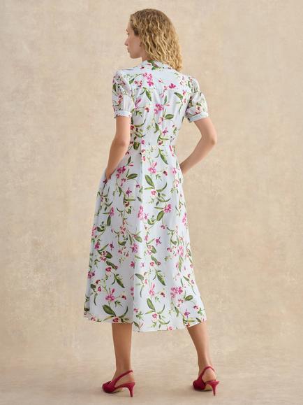 Hobbs Clarissa Floral Shirt Dress, Pale Blue/Multi - view 2, Pale Blue/Multi