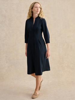 Hobbs Emmaline Pleated Shirt Dress, Navy, Navy