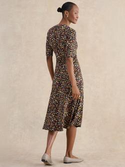 Hobbs Jaci Abstract Jersey Dress, Navy/Multi - view 2, Navy/Multi