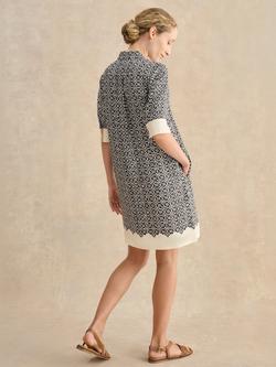 Hobbs Marciella Geometric Tunic Dress, Navy/Cream - view 2, Navy/Cream