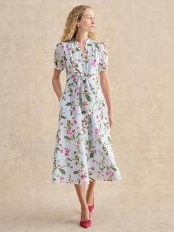 Hobbs Petite Clarissa Floral Shirt Dress, Pale Blue/Multi, Pale Blue/Multi