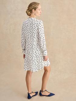 Hobbs Ruth Polka Dot Mini Dress, Ivory/Midnight - view 2, Ivory/Midnight