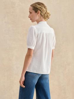 Hobbs Sawyer Embroidered Cutwork Shirt, White - view 2, White