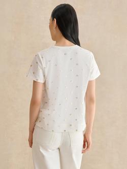 Hobbs Adaline Shell Foil Print Top, Ivory/Gold - view 2, Ivory/Gold