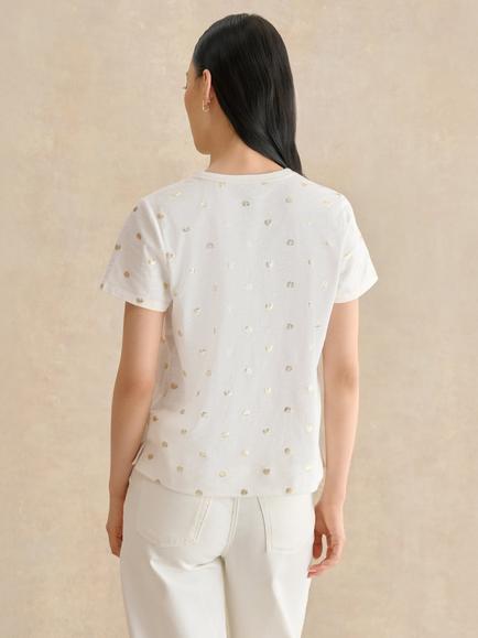 Hobbs Adaline Shell Foil Print Top, Ivory/Gold - view 2, Ivory/Gold